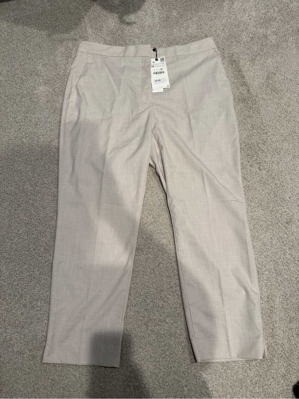 NWT Zara Women's Light Beige Crop Dress Pants